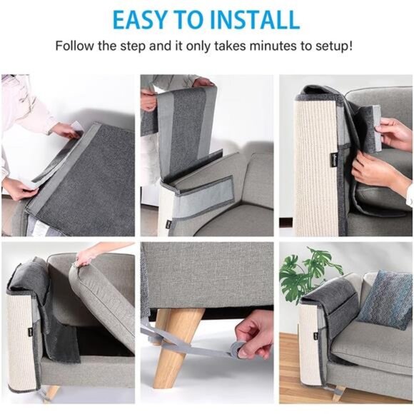 Cat Scratch Furniture Protector from Cat Scratching Couch Arm Sofa Corner - Picture 6 of 7